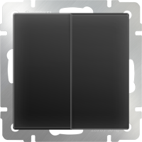 Выключатель двухклавишный проходной Werkel 10A/250В (из 2-х мест) черный матовый a051621